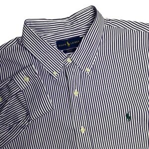 Ralph Lauren Slim Fit Shirt Mens XXL Purple White Striped Button Down CottonNWOT